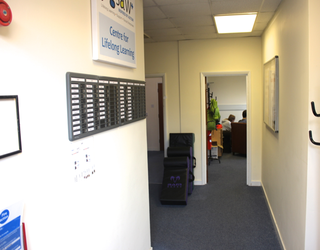 Interior view of a charity facility.