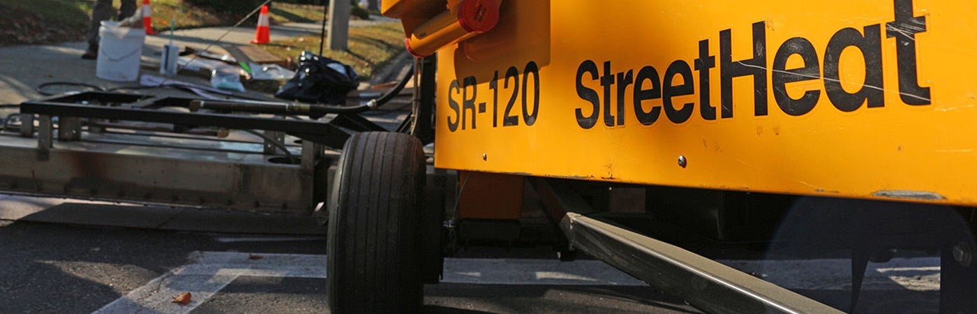 Equipment labeled SR-120 StreetHeat. Infrared Heaters, Stamping Templates, Tools and Accessories