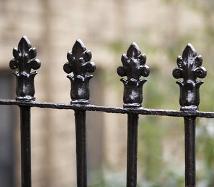 A close up of a fence