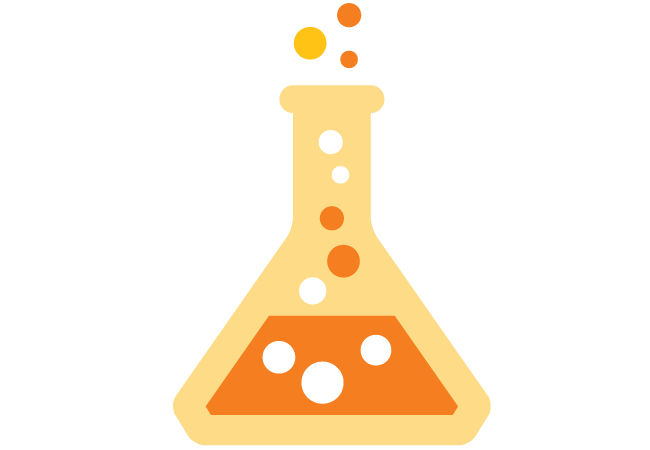 orange science beaker 