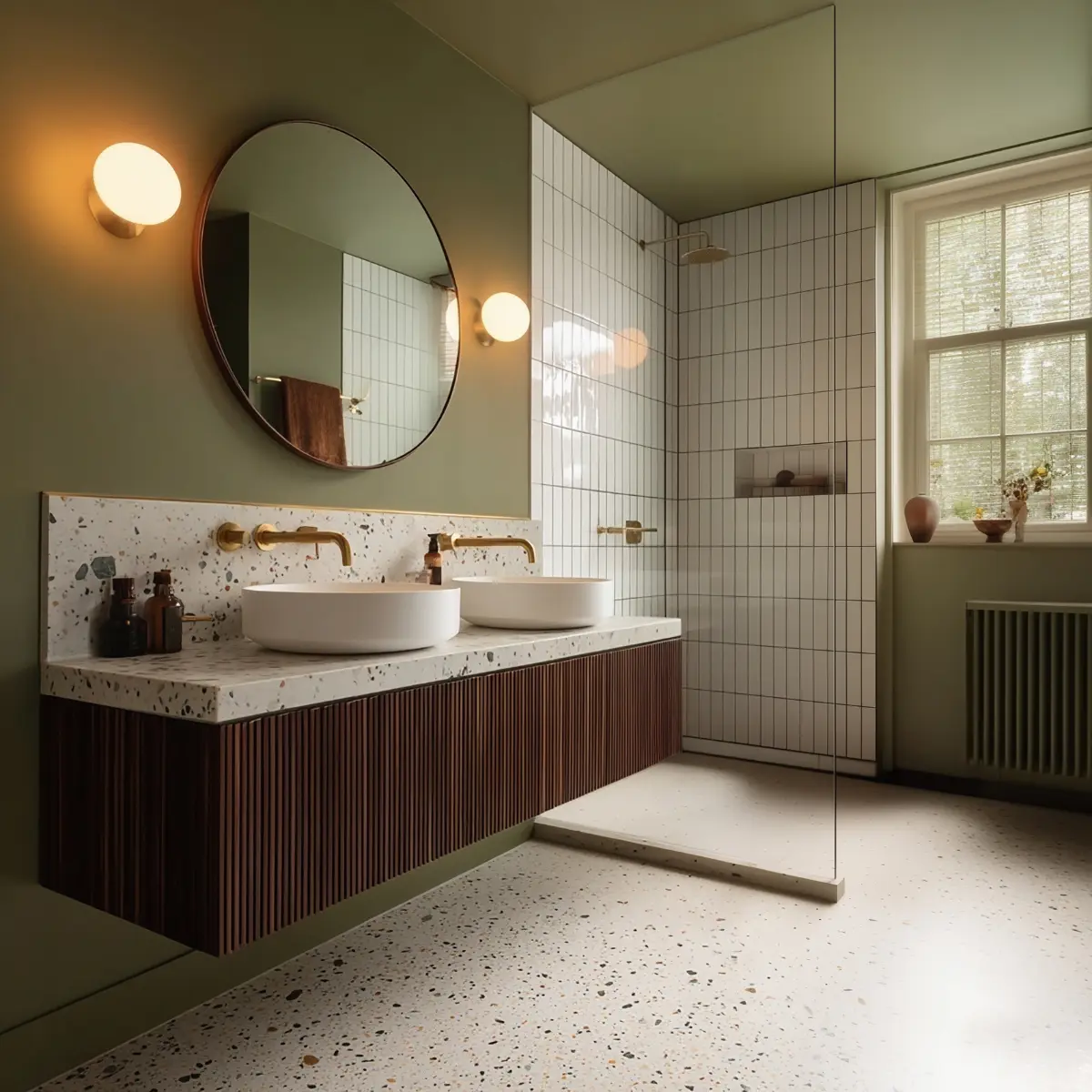 Boulder Lichen gecombineerd met Swansong en Warm Mahogany