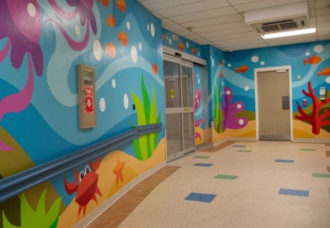 colorful under the sea mural 