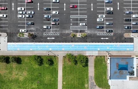  Colorful pedestrian walkway in Norwalk, CT