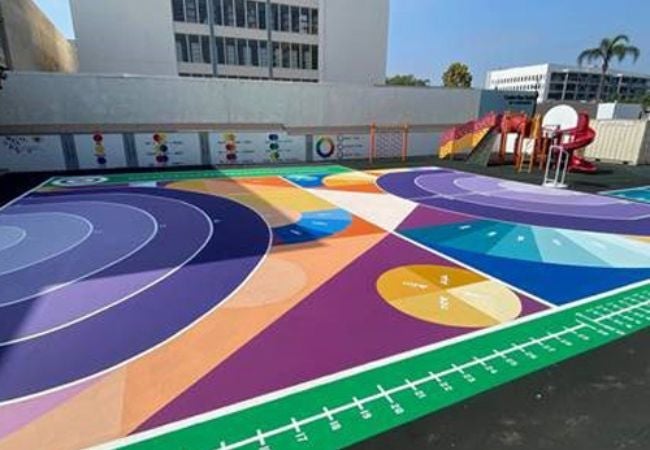 Painted rooftop playground