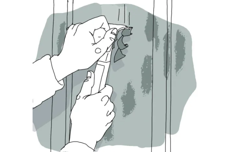 Arbetsråd skrapa fasad