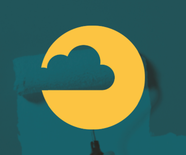 Un cercle jaune avec un nuage au milieu