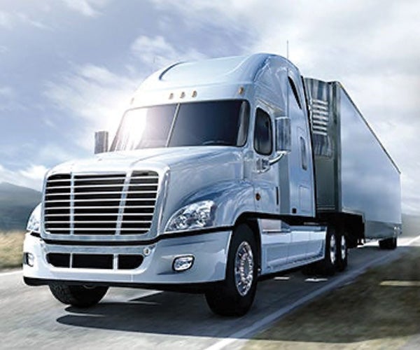 Truck coated in white coatings