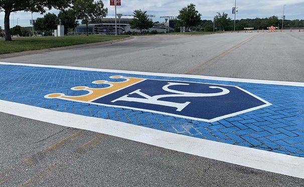 Crosswalk with Kansas City Royals logo