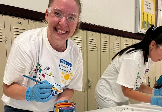 volunteer painting