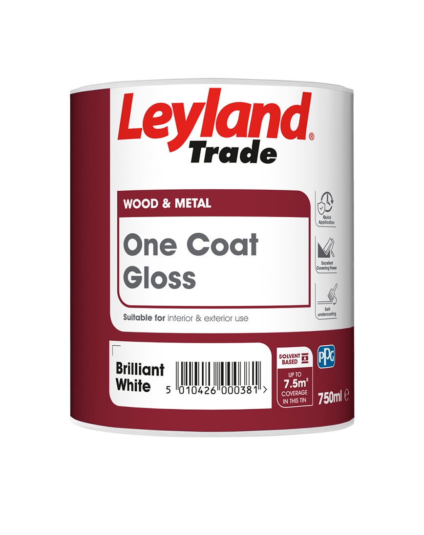 A can of Leyland Trade One Coat Gloss