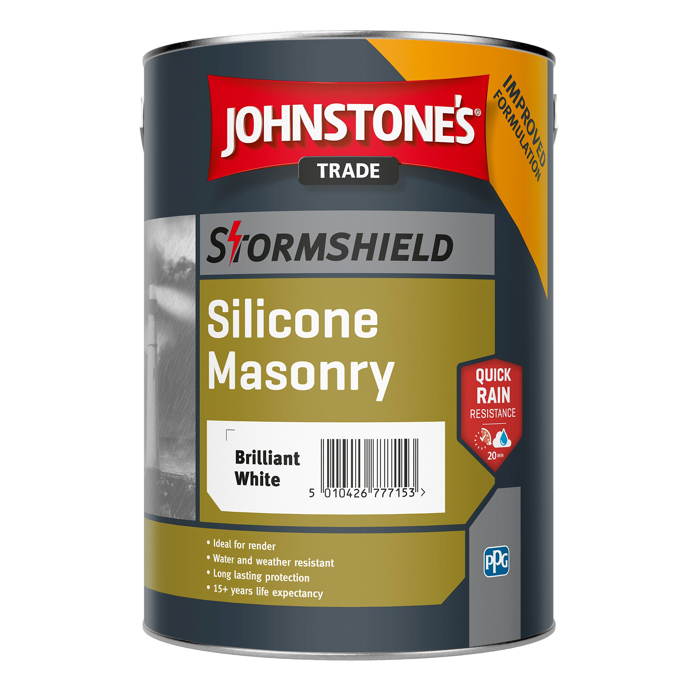 Johnstones Trade product - a silicone based masonry coating that is extremely durable and flexible.