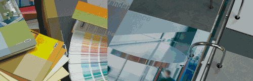 Een close-up van een kleurstaal