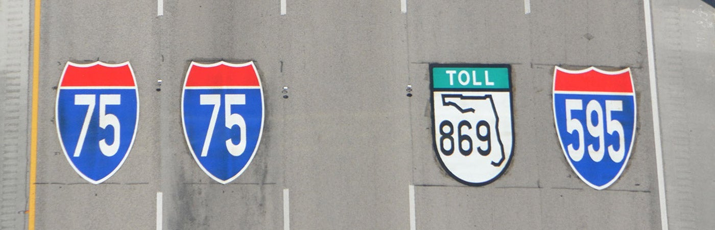 Highway interstate shields.