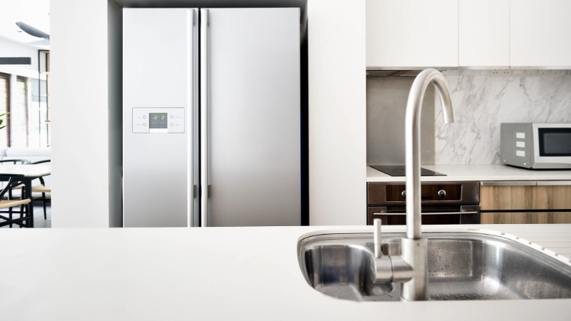 Clearcoat applied on a refrigerator