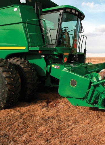 Agricultural machinery coated with green paint