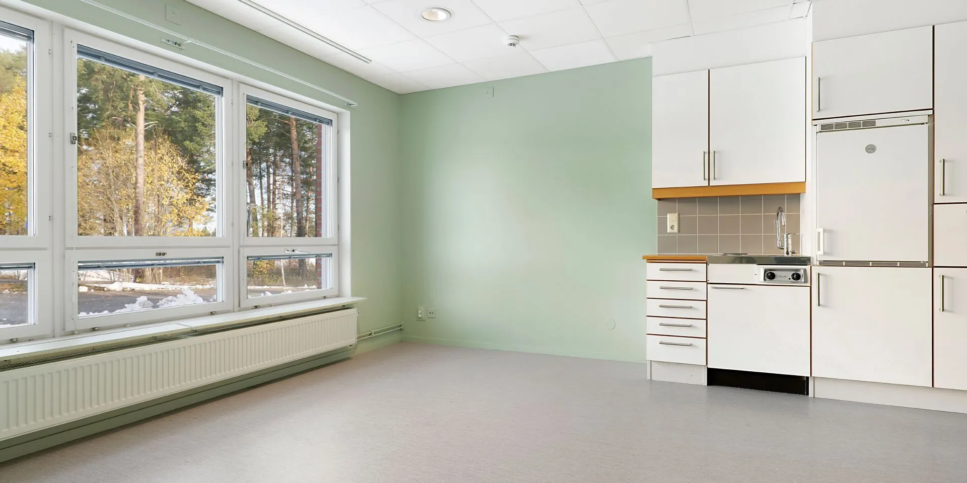 midskogen mintgrön vägg