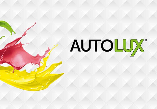 PPG AUTOLUX logo and colour splash