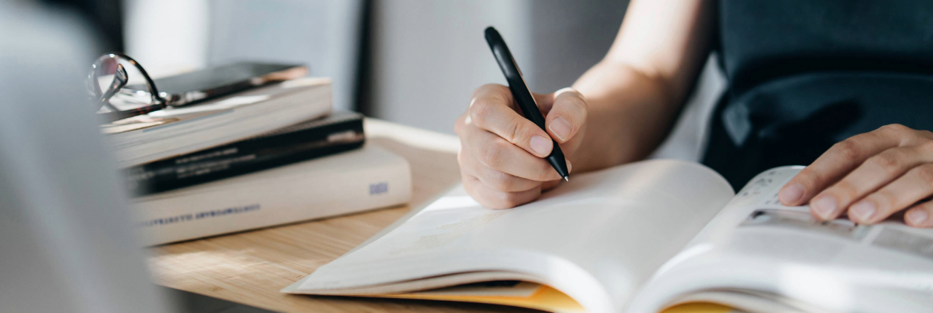 Woman taking notes