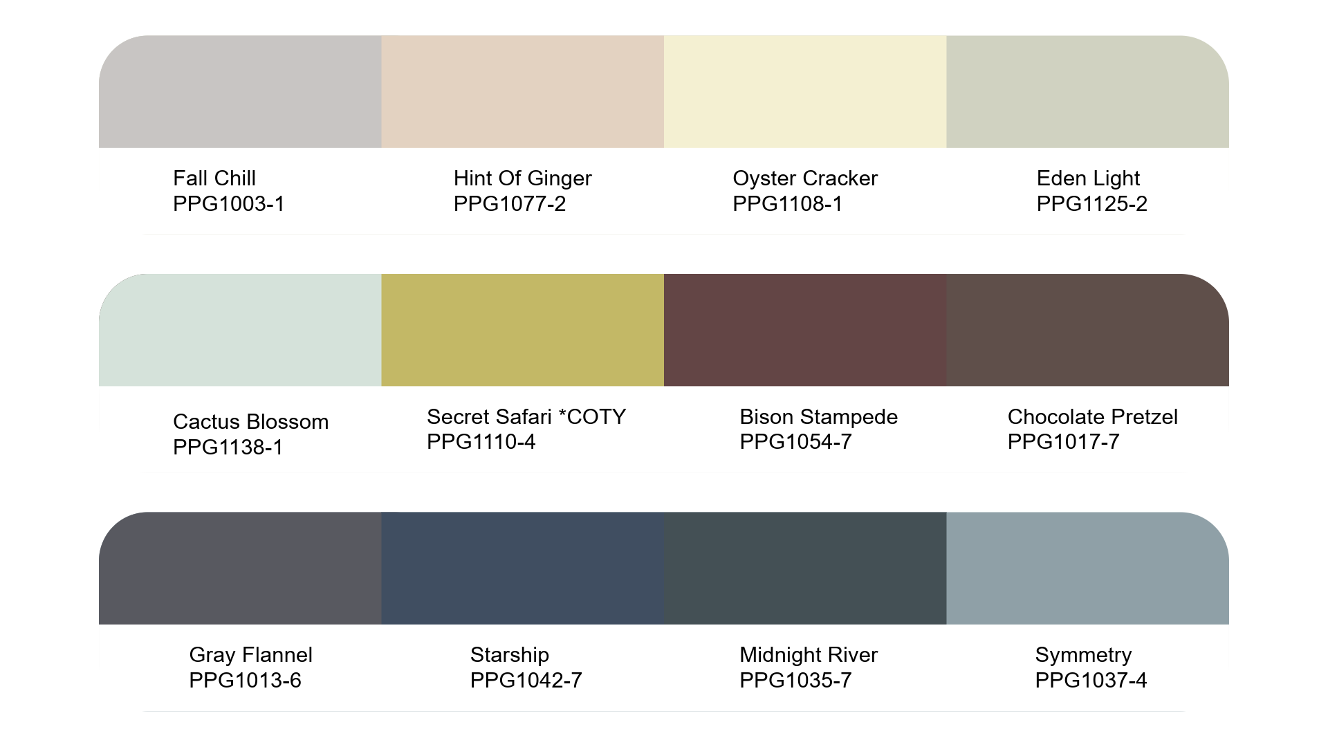 Una tavolozza di colori con diverse tonalità di grigio e marrone.