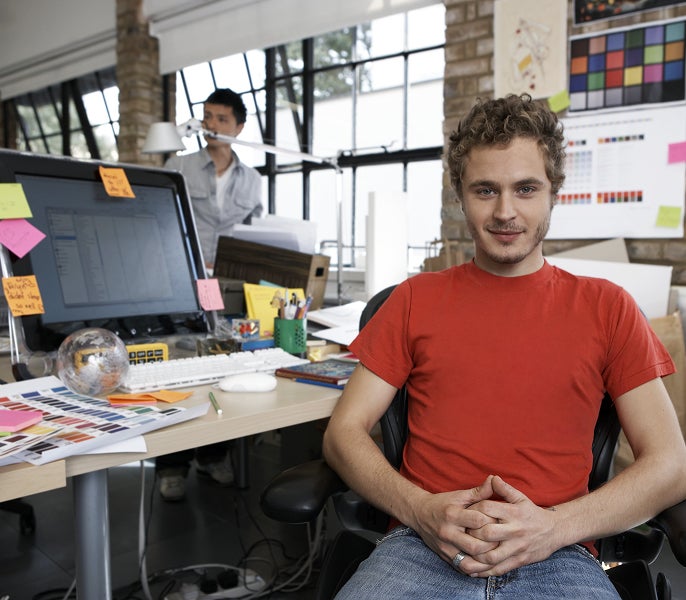 A man sitting in an office