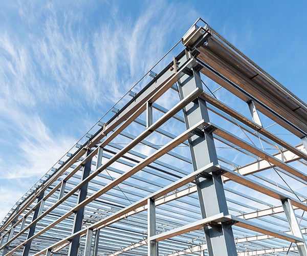 Large steel structure under construction