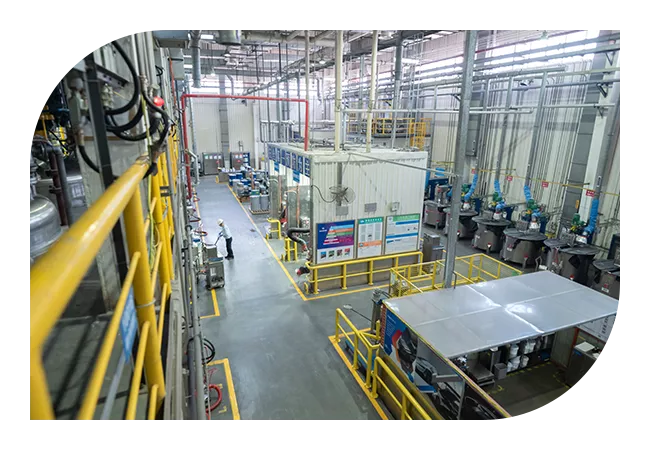 A large factory with many machines