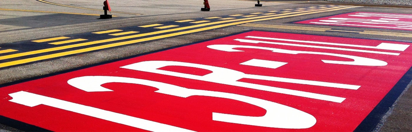 Runway painted markings.