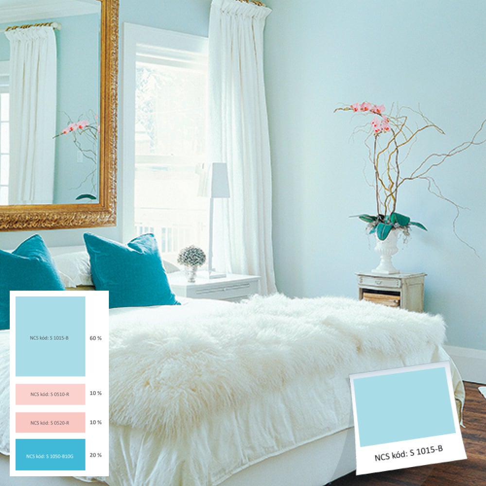 Ložnice se zrcadlem a postelí