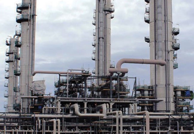 A factory with pipes and pipes