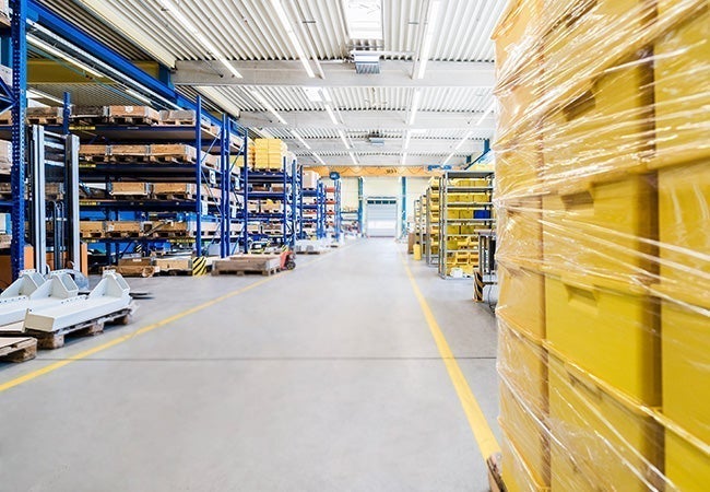 Industrial facility floor with general purpose epoxy coating system