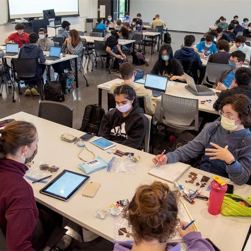 students participating in STEM in University’s Materials Research Lab