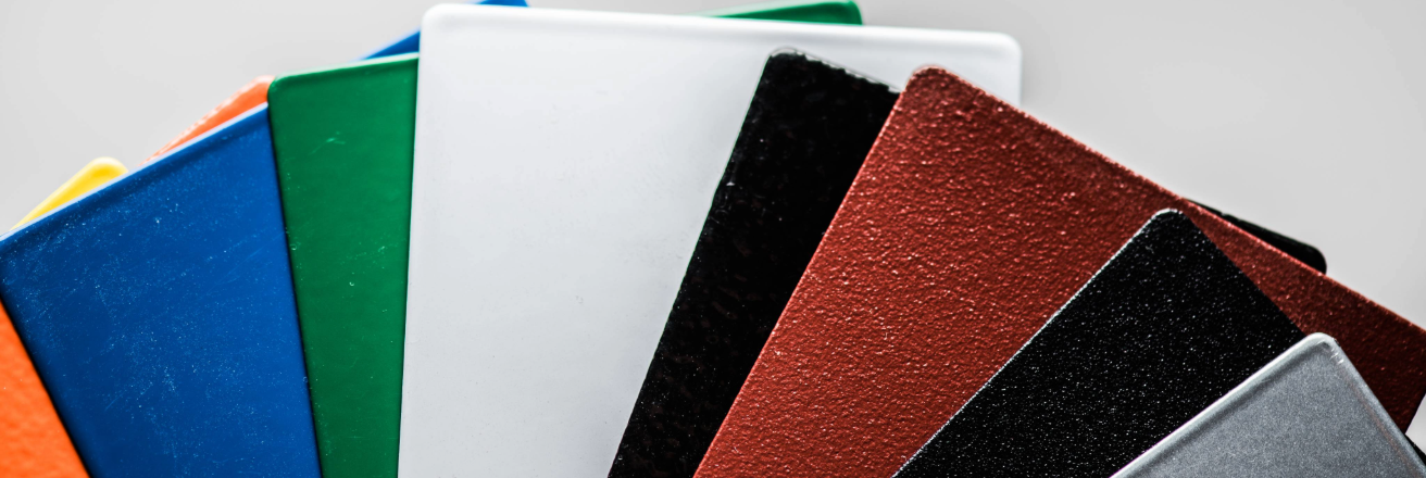 Multi colored metal color chips for palette