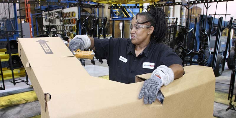A woman working in a factory