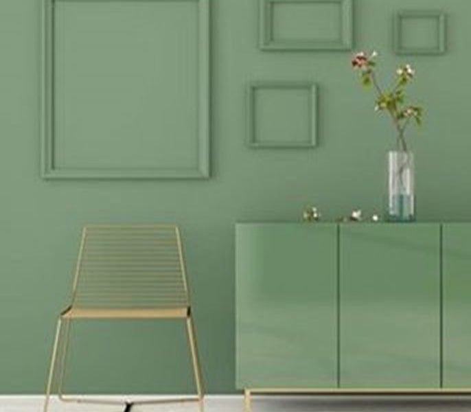 A chair next to a cabinet