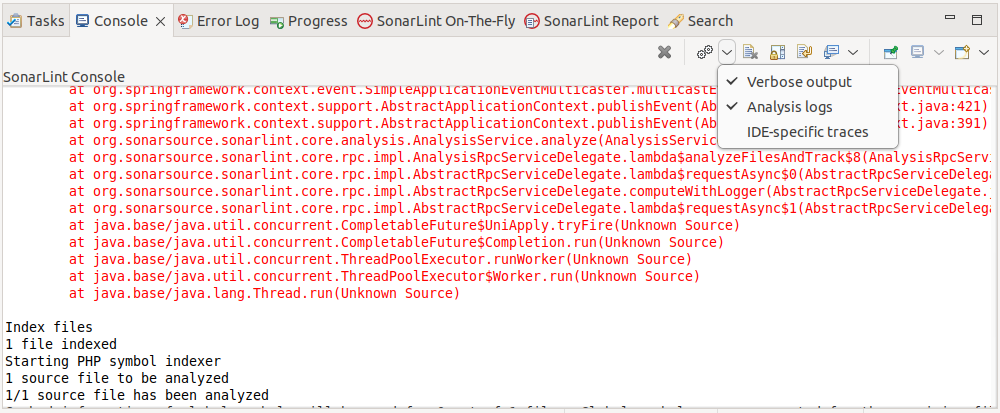 Enable the Verbose output and Analysis logs to help troubleshoot problems with your analysis.