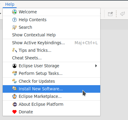 Go to the Eclipse File Menu > Help > Install New Software... to get the SonarLint offline installation process started.