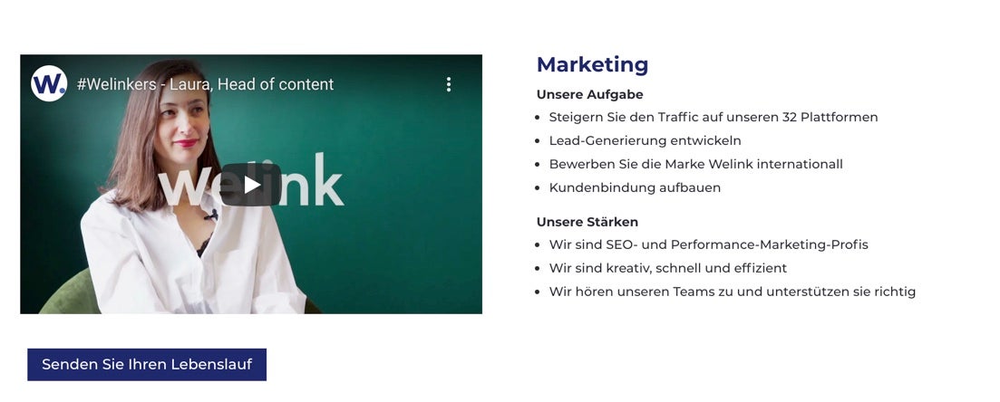 WeLink Marketing Stellenangebot