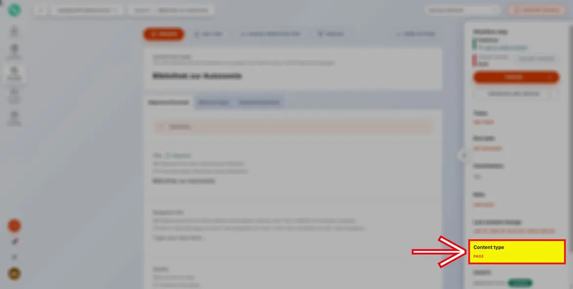 Bereich „Content details“: „Content type“ Bereich „Content details“: „Content type“