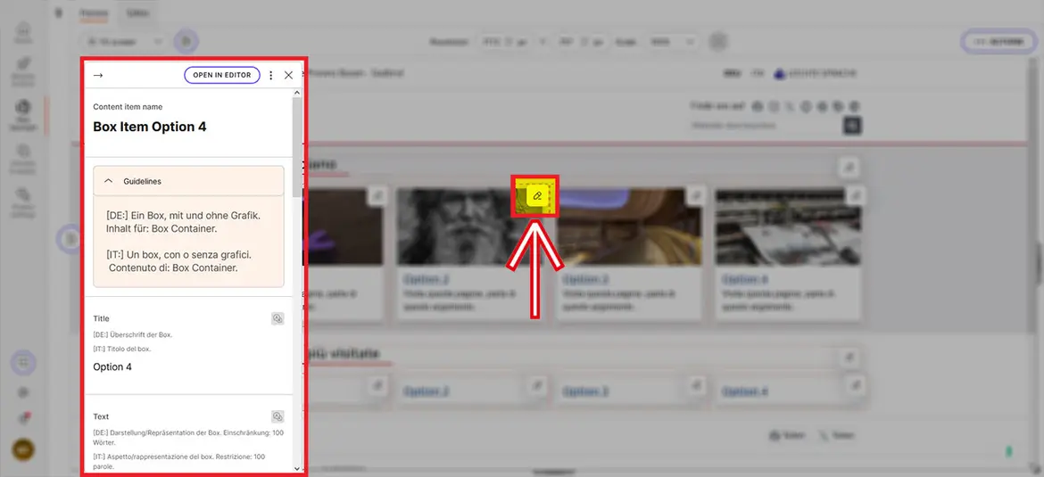 „Content Item“ Editor „Content Item“ Editor
