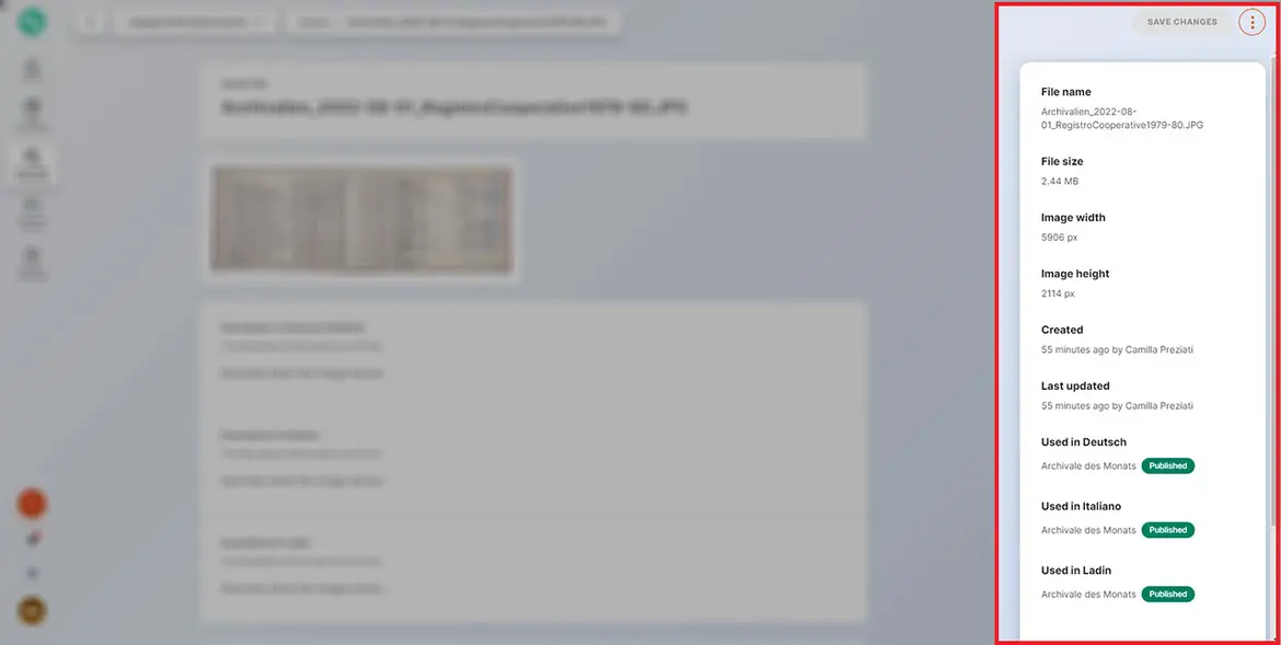 Informationen zum Asset Informationen zum Asset