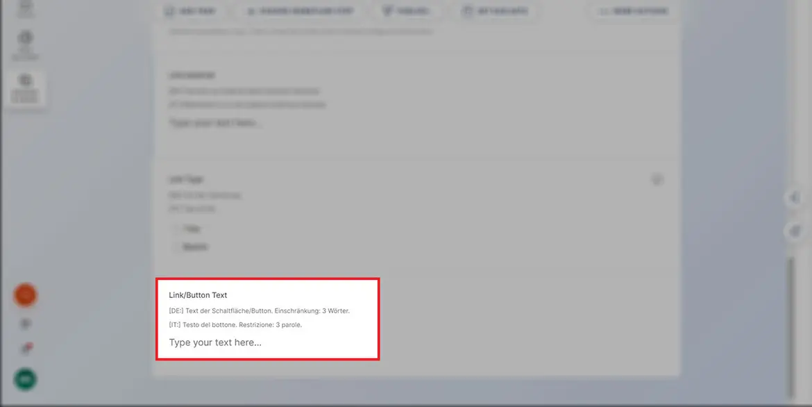 Feld „Link/Button Text“ Feld „Link/Button Text“