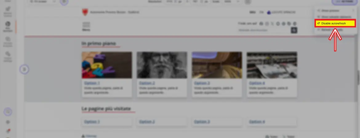 Bottone Disable autorefresh Bottone Disable autorefresh