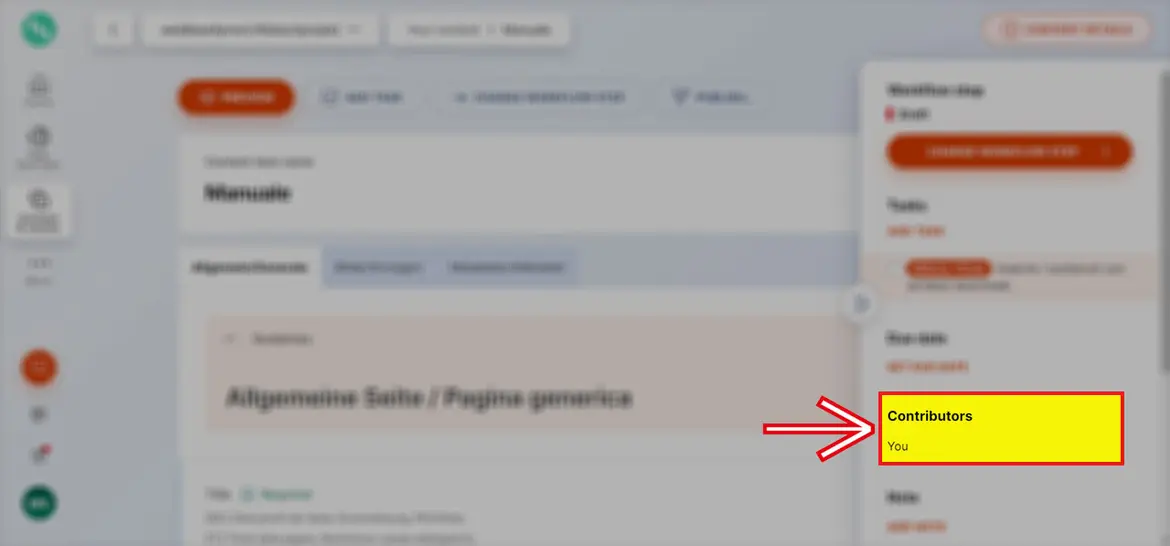 Bereich „Content details“: „Contributors“ Bereich „Content details“: „Contributors“