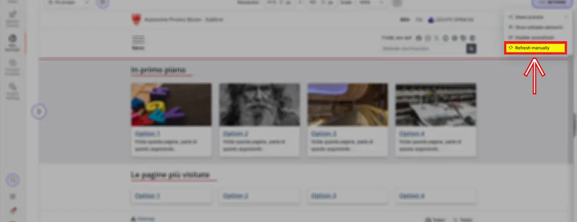Bottone Refresh manually Bottone Refresh manually