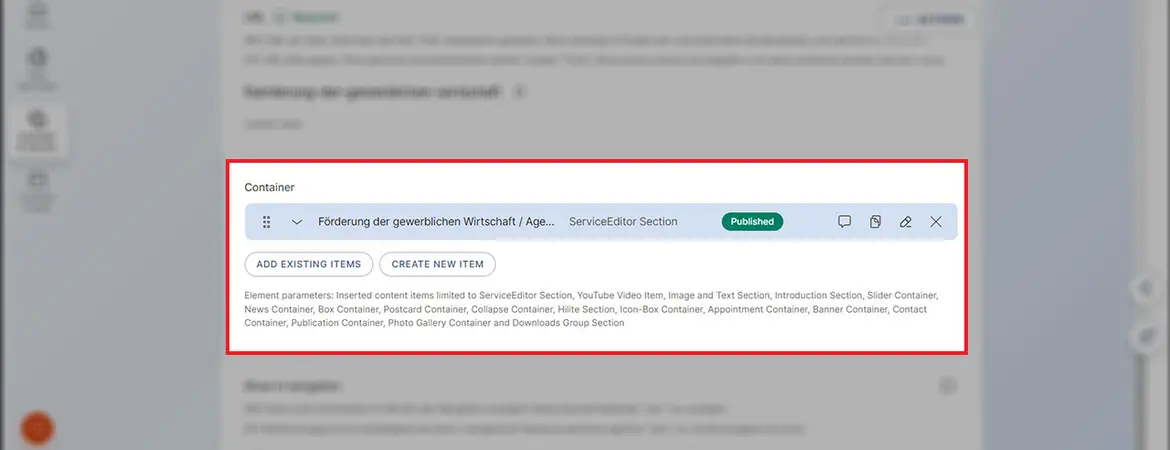 Modul „ServiceEditor Section“ (CMS Version) Modul „ServiceEditor Section“ (CMS Version)