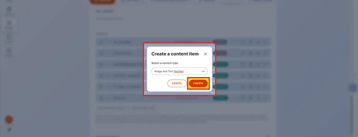 Button „Create“ Button „Create“