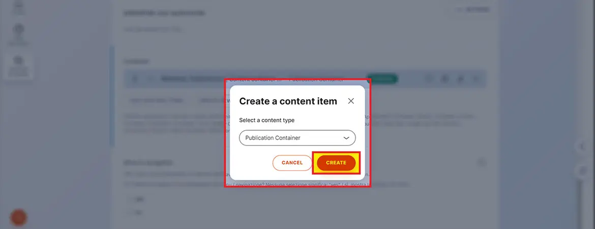 Button „Create“ Button „Create“