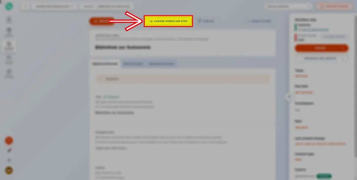 Bottone Change workflow step Bottone Change workflow step