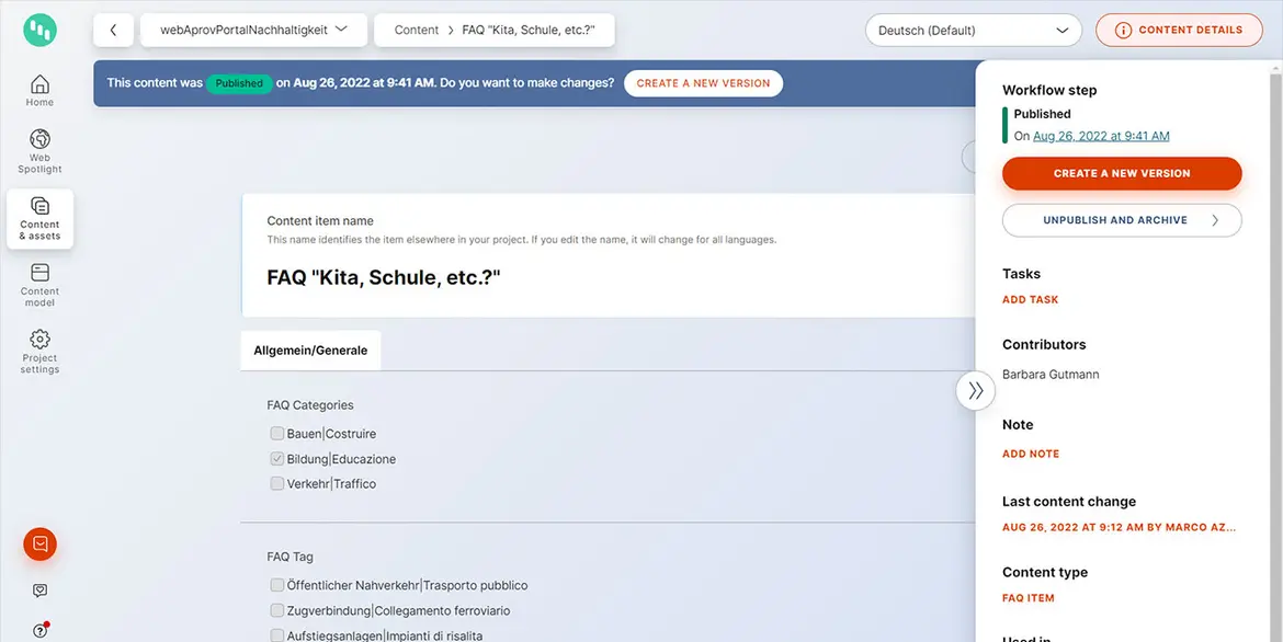 Esempio FAQ Item (versione CMS) Esempio FAQ Item (versione CMS)