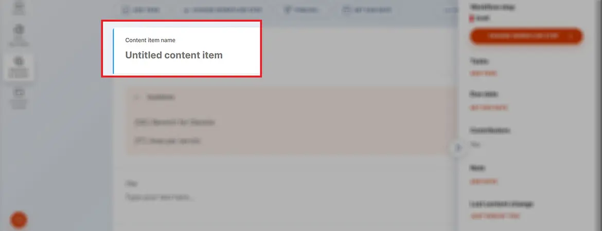 Feld „Content item name“ Feld „Content item name“